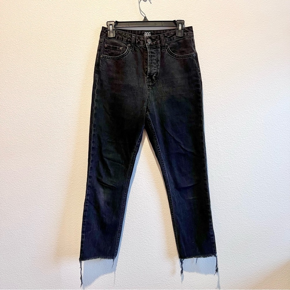 BDG Urban Outfitters Dillon Jeans Slim Fit Raw Hem Ankle Black Womens Sz 28 Boho - Picture 3 of 11